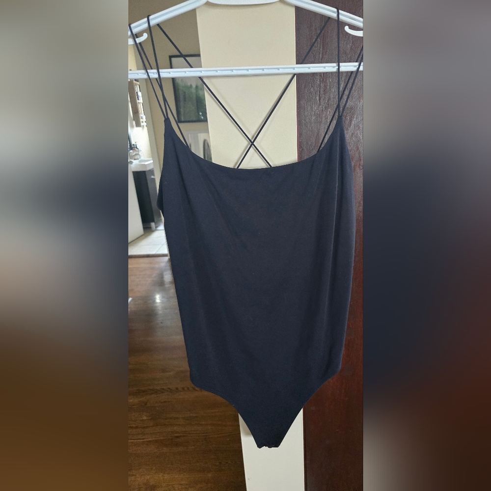 Babaton Black Strappy Contour Bodysuit